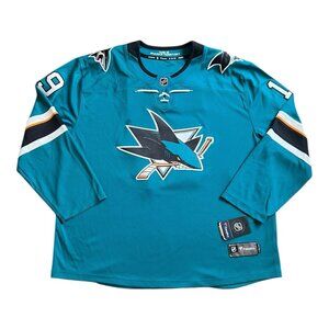 Fanatics San Jose Sharks # 19 JOE THORTON Green Embroidered Jersey Size 3XL NWT